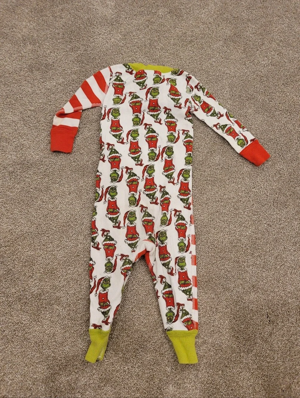 Hanna Andersson The Grinch Christmas Holiday One-Piece Pajamas 6-12 Months